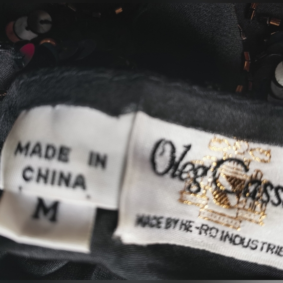 Oleg Cassini Vintage Beaded Sequined Silk Blouse - Picture 3 of 5